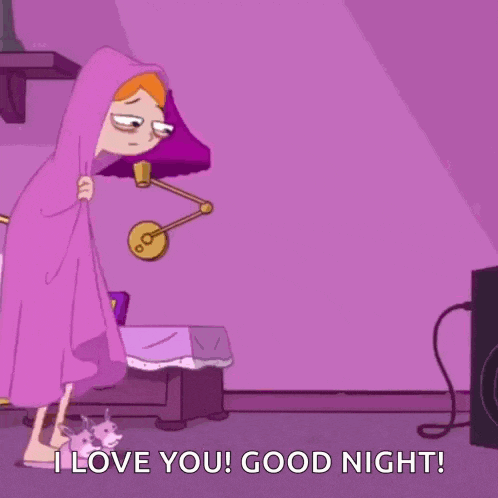perry the platypus says i love you good night in a cartoon