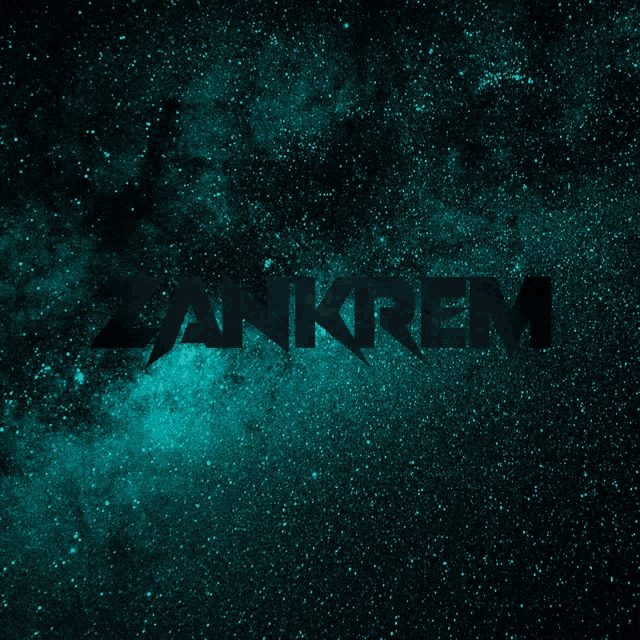 a dark blue background with the word zankrem in the middle