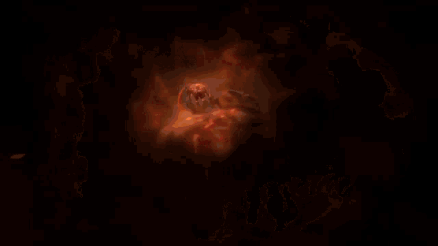 a computer generated image of a glowing object in the dark .