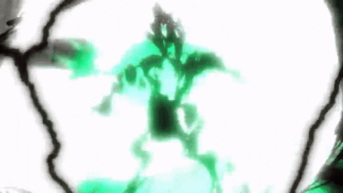 a silhouette of a person standing in a green light .