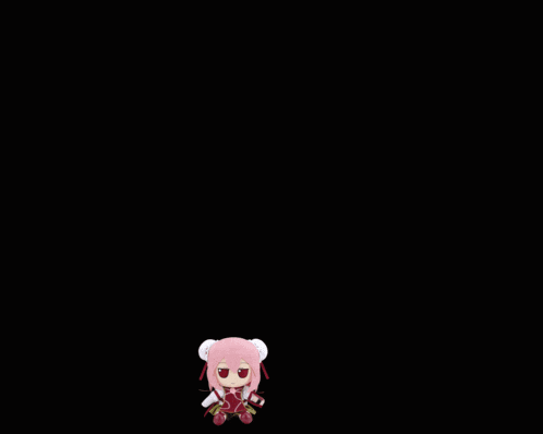 a cartoon character with pink hair is standing in front of a brick