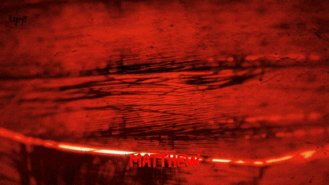 a painting of a monster with the name matthew written on it