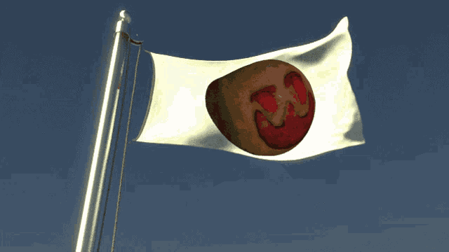 a white flag with a red circle with the number 31 on it