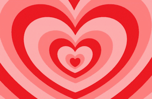 a red and pink heart shaped background with a few smaller hearts