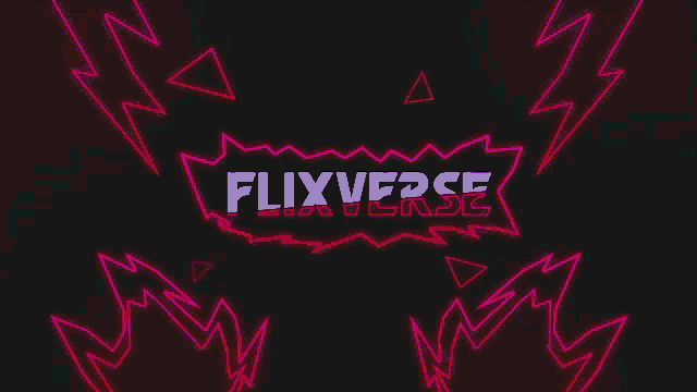 a neon sign that says flixverse in white
