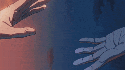 a close up of a person 's hand with a blue light coming from it