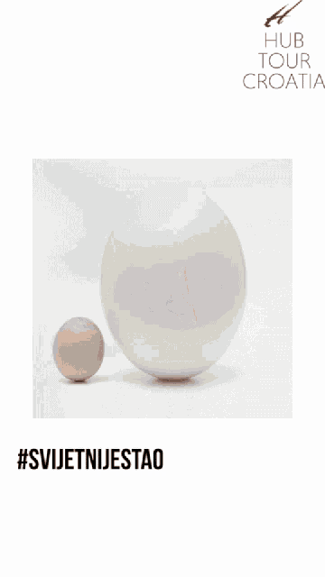 a bunch of candy eggs with the words hub tour croatia on top