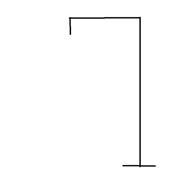 a black and white drawing of a rectangle with a diagonal line on a white background .