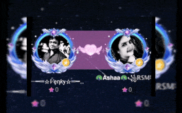 a picture of a man and a woman with the name ashaa on them