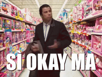 John Travolta Confuso Meme Puplp Fiction Supermercato Giocattoli GIF - Disoriented John Travolta Supermarket Toys GIFs