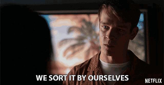 a man says we sort it by ourselves in front of a netflix logo