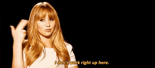 a woman says " i don t work right up here "