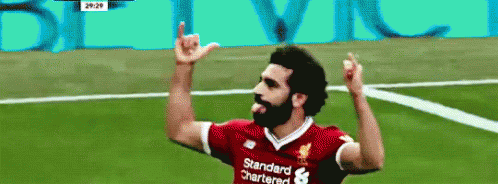 احتفال محمد صلاح العالمي ليفربول الدوري الانجليزي GIF - Mohamed Salah Mo Salah Premier League GIFs