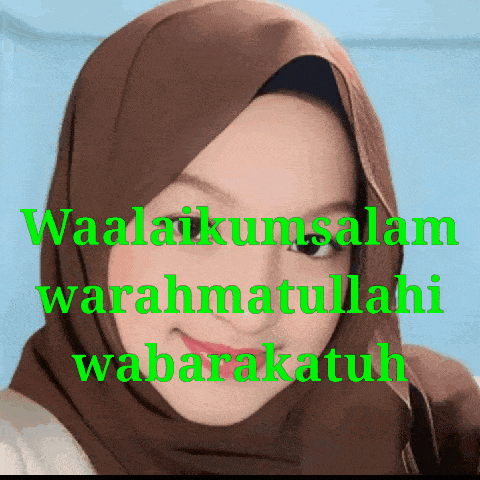 a woman wearing a hijab with the words waalaikumsalam warahmatullahi wabarakatuh on the bottom