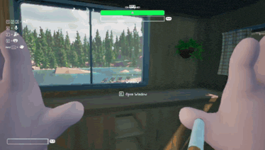 a screenshot of a video game with the option to open window