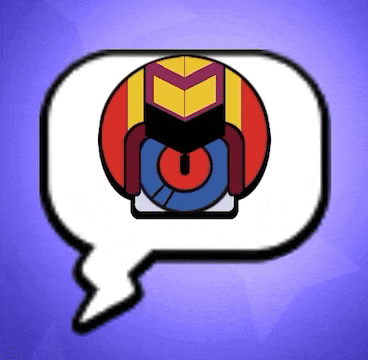 a speech bubble with a cartoon character in it