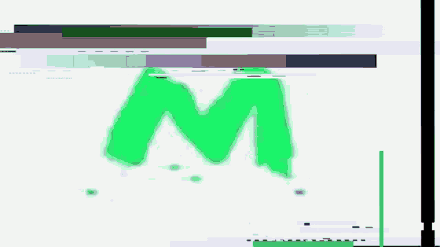 a computer screen with a green triangle in the middle of the screen