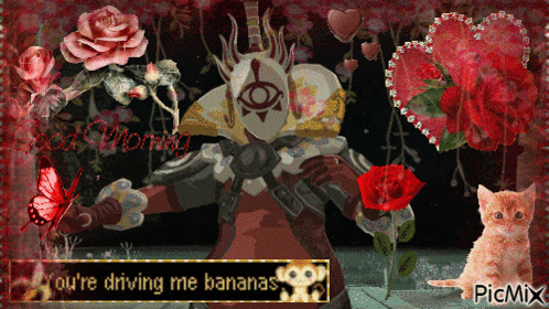 a picture of a man with a mask and the words " you 're driving me bananas "
