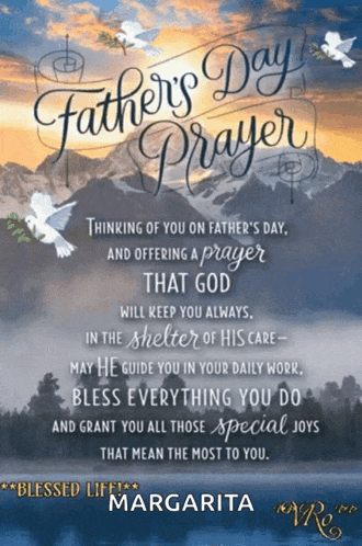 a father 's day greeting card with a prayer that god will keep you always