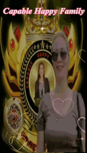 a picture of a woman with the words capable happy family on it