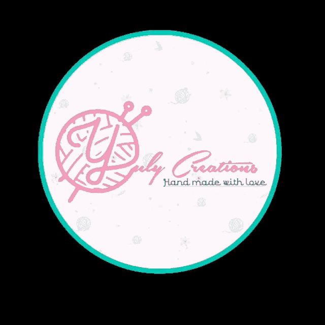 a logo for yarnly creations shows a ball of yarn and knitting needles