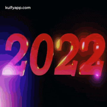 the year 2022 is displayed in red on a black background