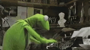 Frog Typing GIF - Frog Typing Hold Up GIFs