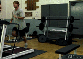 a man is running on a treadmill in a gym with the website 4gifs.com visible in the corner