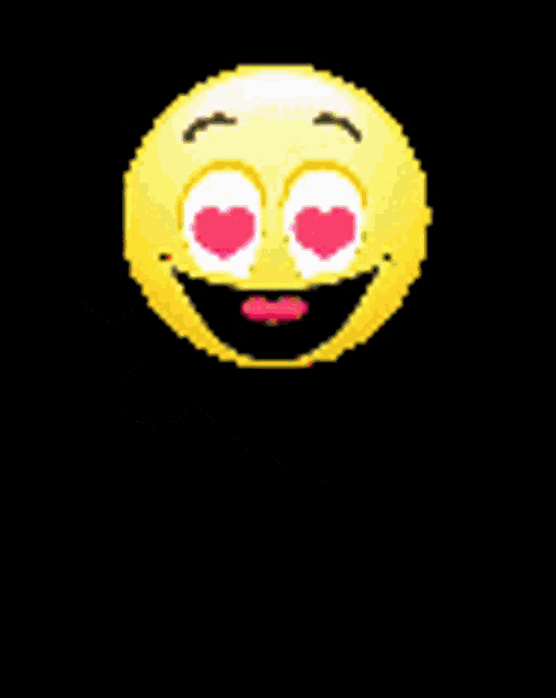 a pixelated smiley face is holding a pink heart that says love
