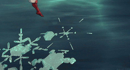 a picture of a person standing on a snowflake says avatarjuice
