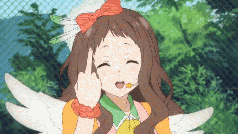 Schools Outfor Summer Anime GIF - Schools Outfor Summer Anime Middle Finger GIFs