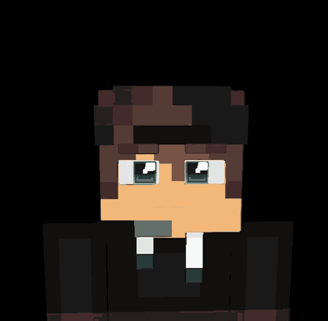 a pixel art drawing of a man with a beard and blue eyes