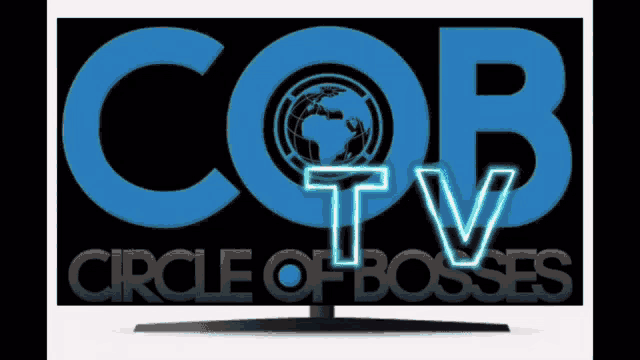 a logo for cob tv circle of bosses on a television