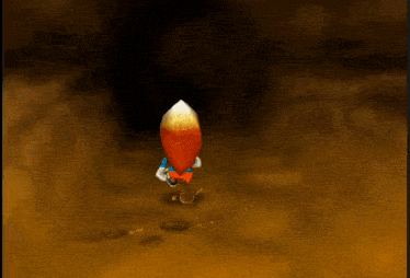 a cartoon character with a long tail is running