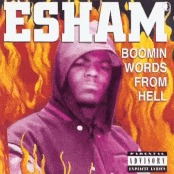 a man in a hooded jacket is on the cover of a boomin words from hell album