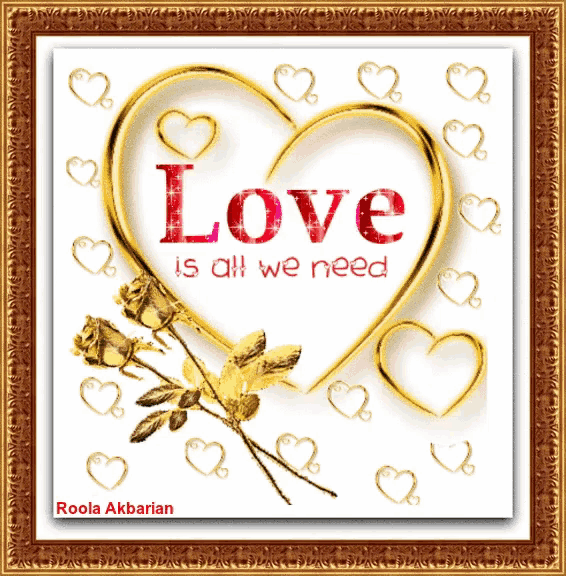 a picture of a heart with the words love is all we need on it