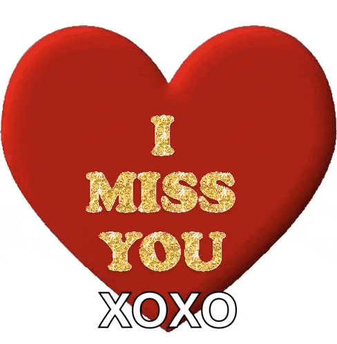 a red heart says i miss you xoxo