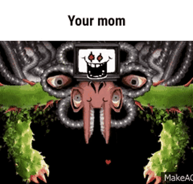 a screenshot of a video game with the words your mom on the bottom .