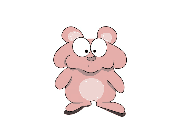 a cartoon hamster with two question marks above its head