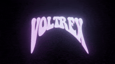 a purple and white logo that says voltrey on it