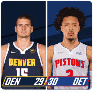 two basketball players from denver and pistons