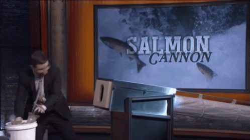 Salmon Cannon - Last Week Tonight GIF - Last Week Tonight Salmon Fish GIFs