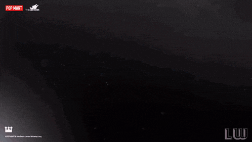 a stuffed animal is sitting in a field of pink flowers with pop mart written on the bottom