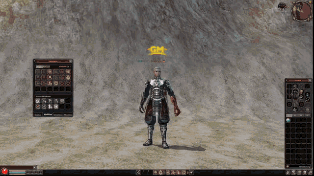 a screenshot of a video game with gm on the top right