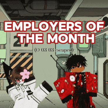 an advertisement for employers of the month shows a man and a woman