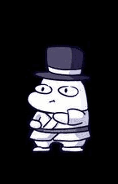 a cartoon character wearing a top hat and a hula hoop .
