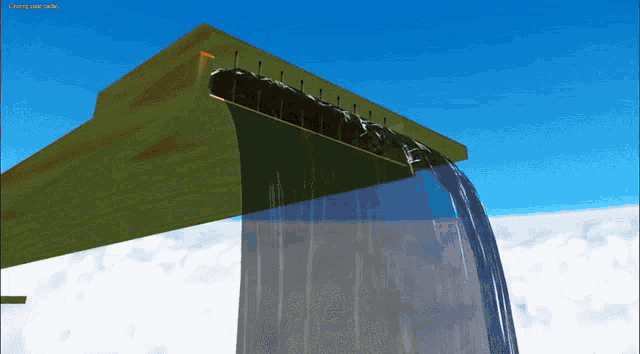 a computer screen shows a waterfall with the caption " casting side-by-side " at the top