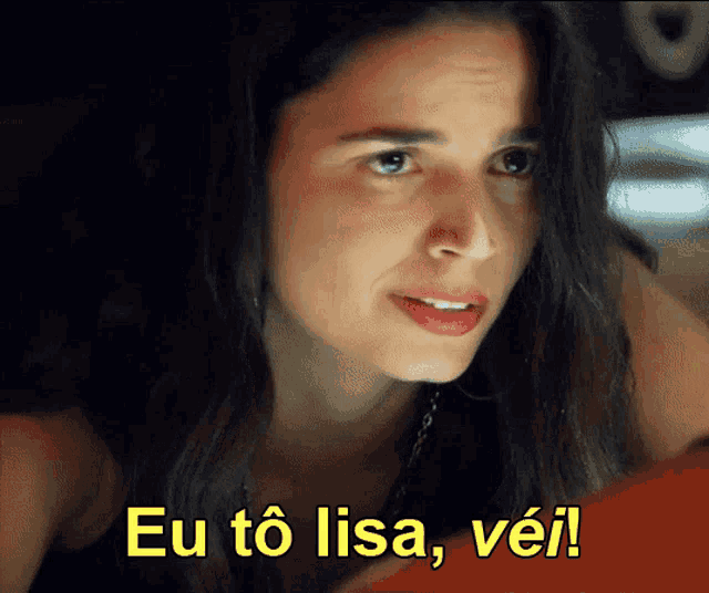 a woman 's face is behind a caption that says eu to lisa vel