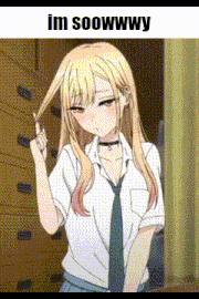 a blonde anime girl in a white shirt and tie is standing in front of a window .