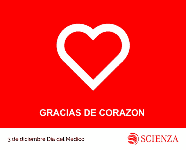 a white heart on a red background with the words gracias de corazon